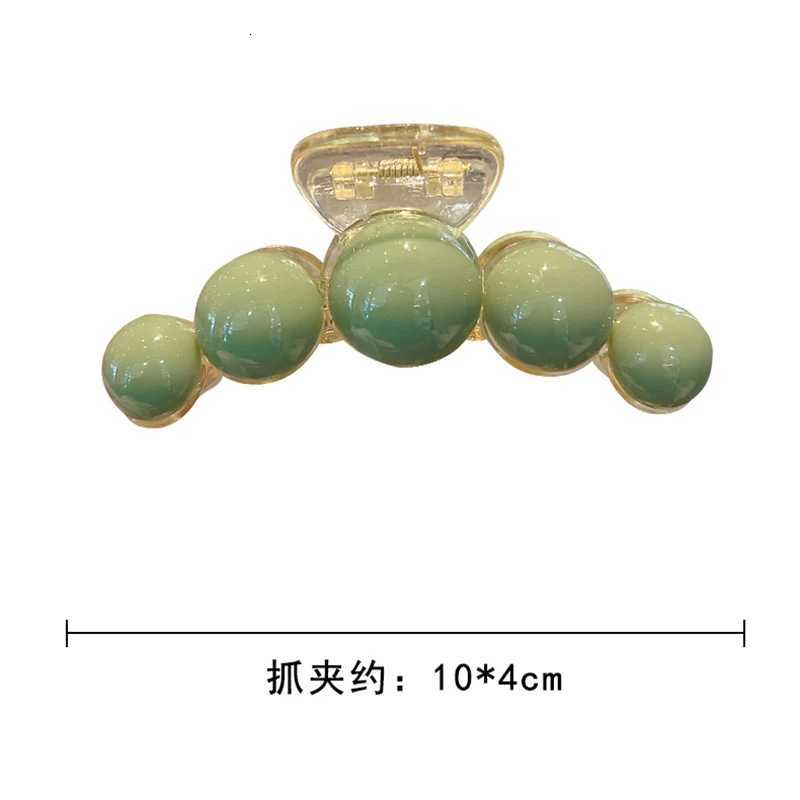 Ruoshui Women Fashion Big and Small Green Pearl Hair Claws Elegant Hair Clips Girls Washing Face Hair Accessories Hairpins Z250729