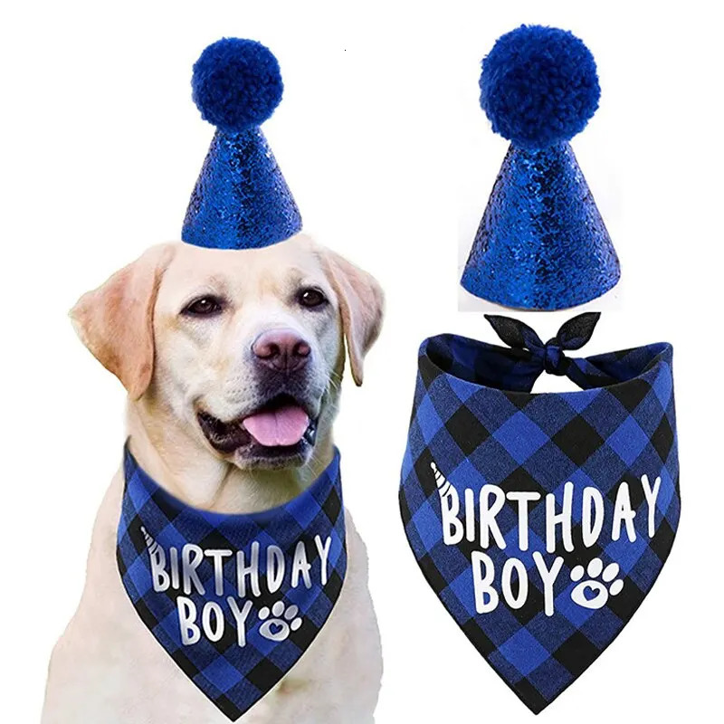 Dog Birthday Party Decoration Set Pet Triangle Scarf Cute Hat Bow Tie Collar Accessory Supplies 250729