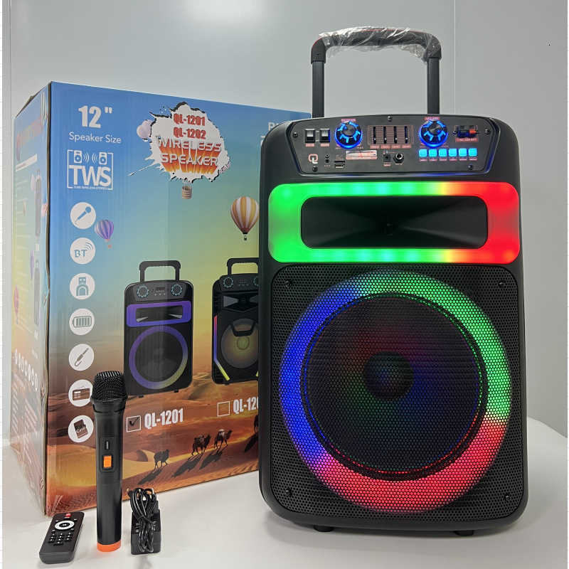 12-inch speaker with retractable arm, portable Bluetooth subwoofer speaker, outdoor high-power stage amplifier for outdoor use X241207
