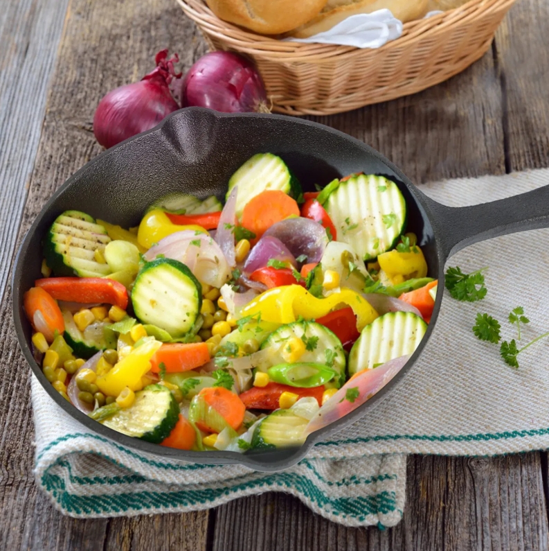 3Pcs Pre-Seasoned Cast Iron Skillet Set 6/8/10in Non-Stick Oven Safe Cookware Heat-Resistant Frying Pan