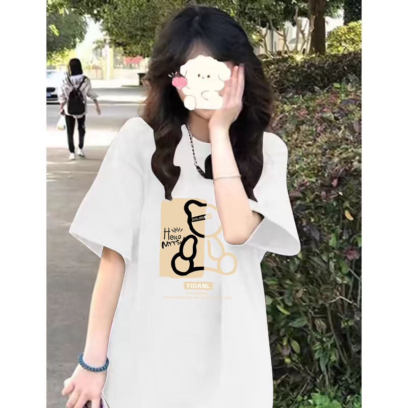 2025G pure cotton short sleeved women's S fashion Korean style student T-shirt unisex couple half sleeved versatile youth T-shirt new designer T-