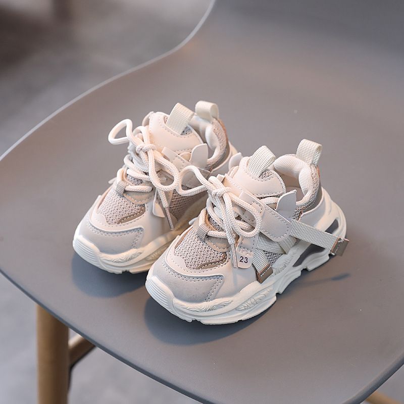 Kids Sport Shoes Fashion Cross-tied Mesh Breathable Boys Sneakers Littlesprouts Children Girls Outdoor Running Shoes Size US5.5C-US4Y 00069