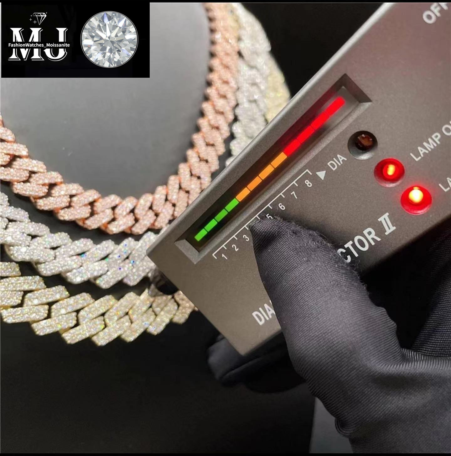 Necklace Designer Jewelry Cuban k Chain Custom Vvs Moissanite Iced Out Sterg Sier Pass Dia Test Hip Hop Chains for Men Jewelery