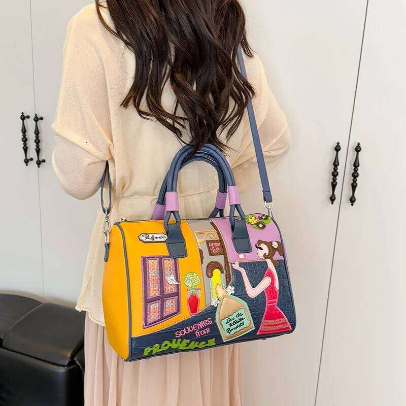 Fashion PU Leather Handbags Shoulder Large Capacity Ladies Zipper Messenger Bags for Women Casual Boston Crossbody Bag