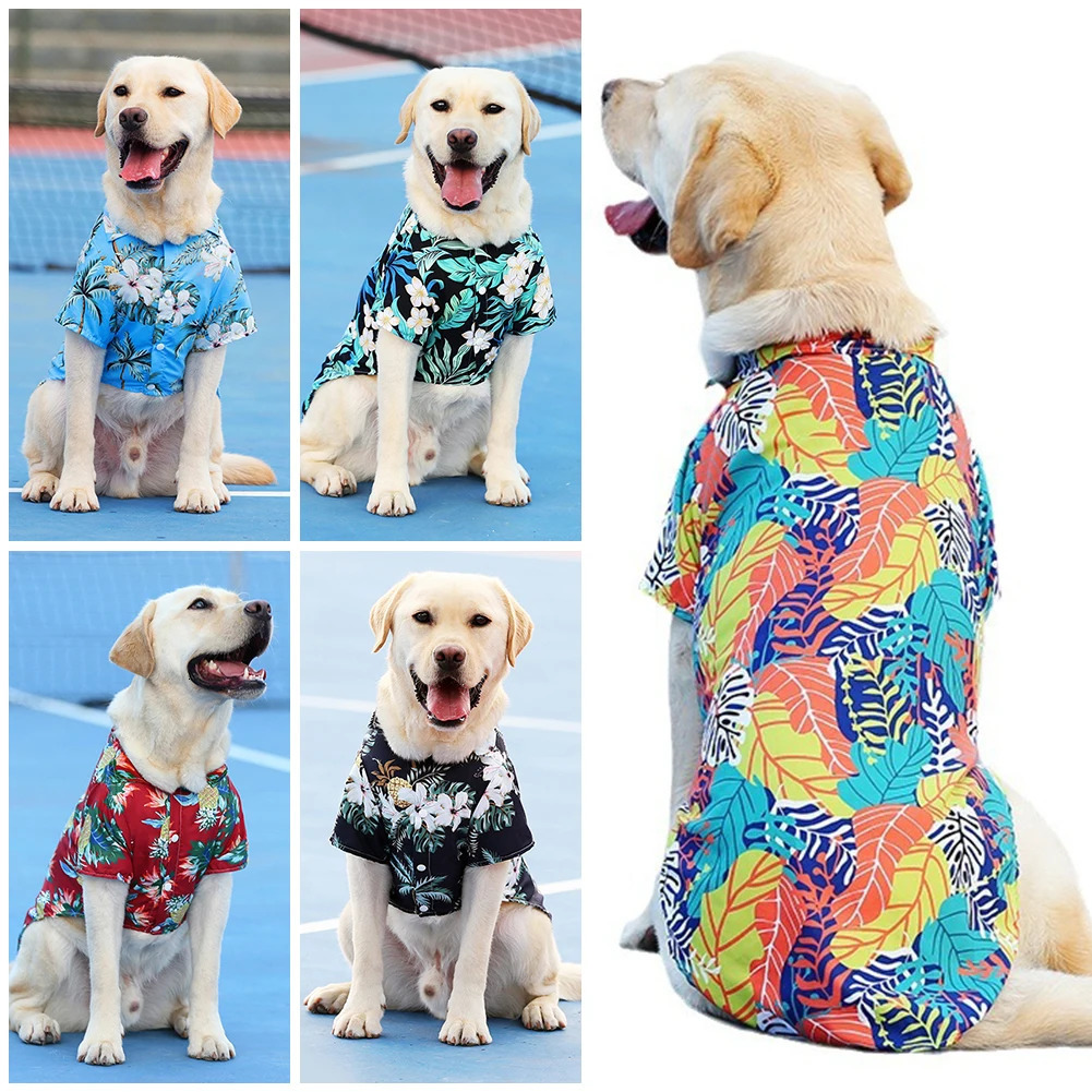 5XL5XL For Medium Large Dog Puppy Hawaiian Style Cute Summer Tshirts Comfortable Shirt Pet Clothes Products 250729