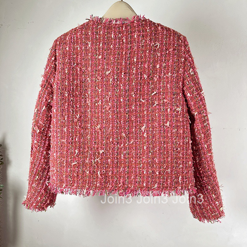 Winter High end Tassel Style Slim Top Round Neck Single breasted Small Fragrant Inner Tank Down Coat Short