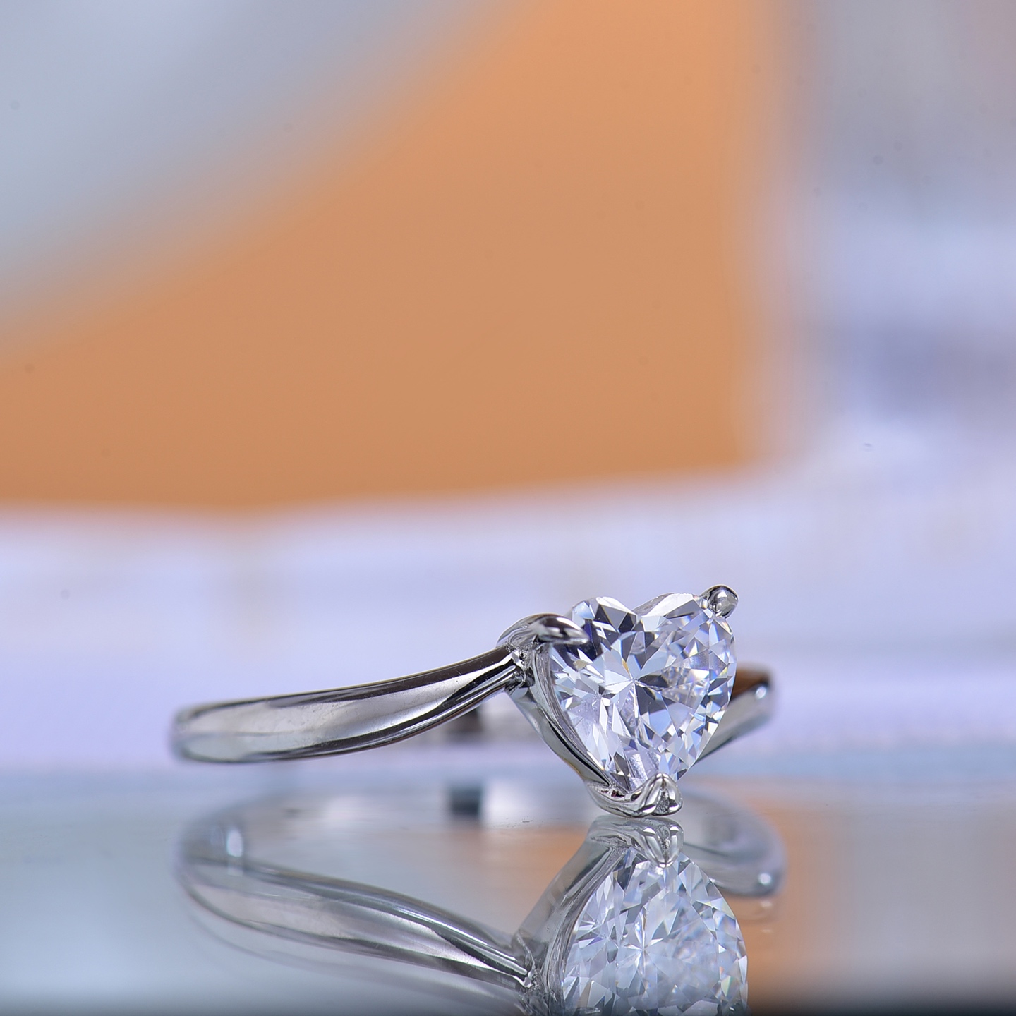 heart-shaped ring Moissanite Ring - Charming Shiny Gem, Symbol of Love - Ideal for Proposal, Anniversary Gift for Her Perfect for Valentine's Day