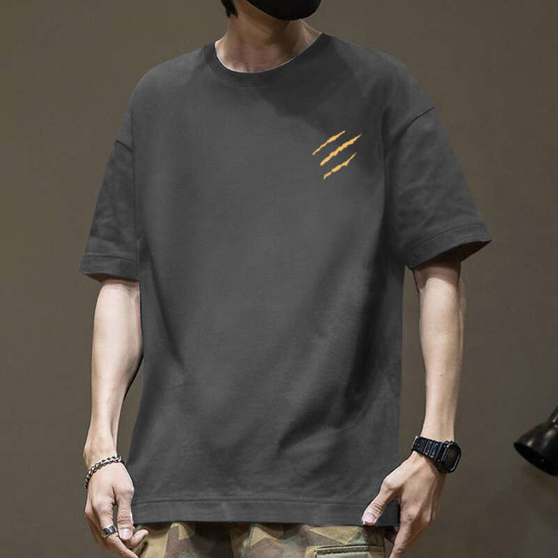 Designer T Shirt American Style Trendy Simple Printed Short Sleeve T-Shirt Summer Niche Ins Versatile Casual Heavyweight Pure Cotton Base Shirt For Me