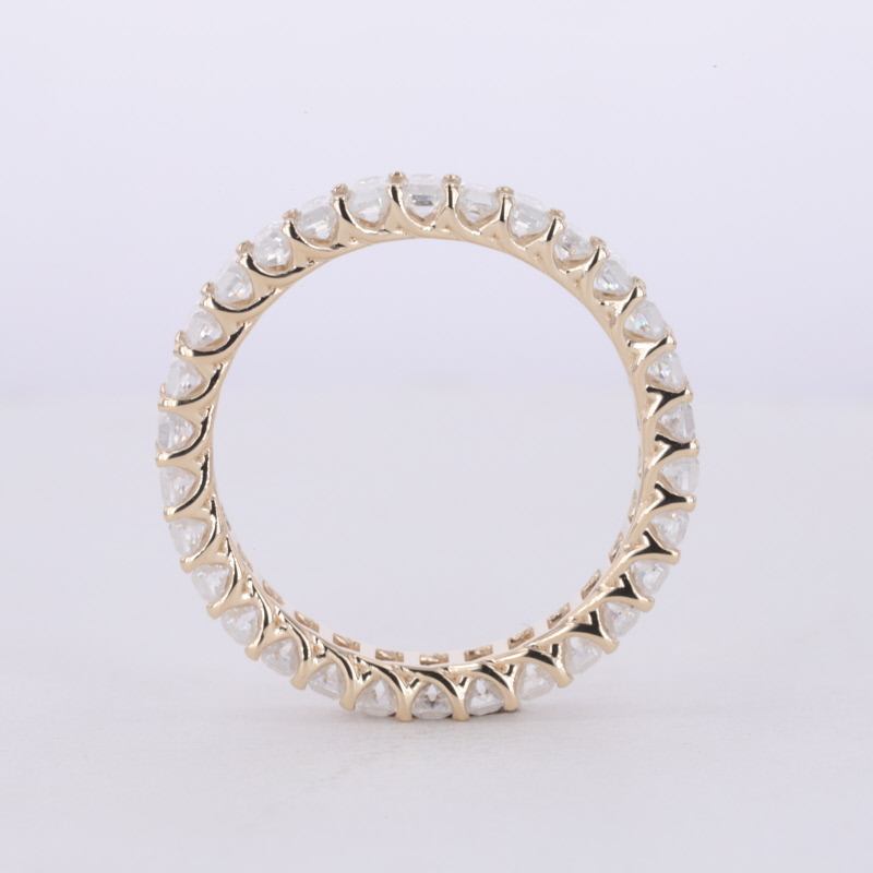 Custom 2x4mm Lab Grown Diamonds Ring Emerald Cut Diamonds Wedding Band 18k Yellow Gold Diamonds Band Ring for Wedding