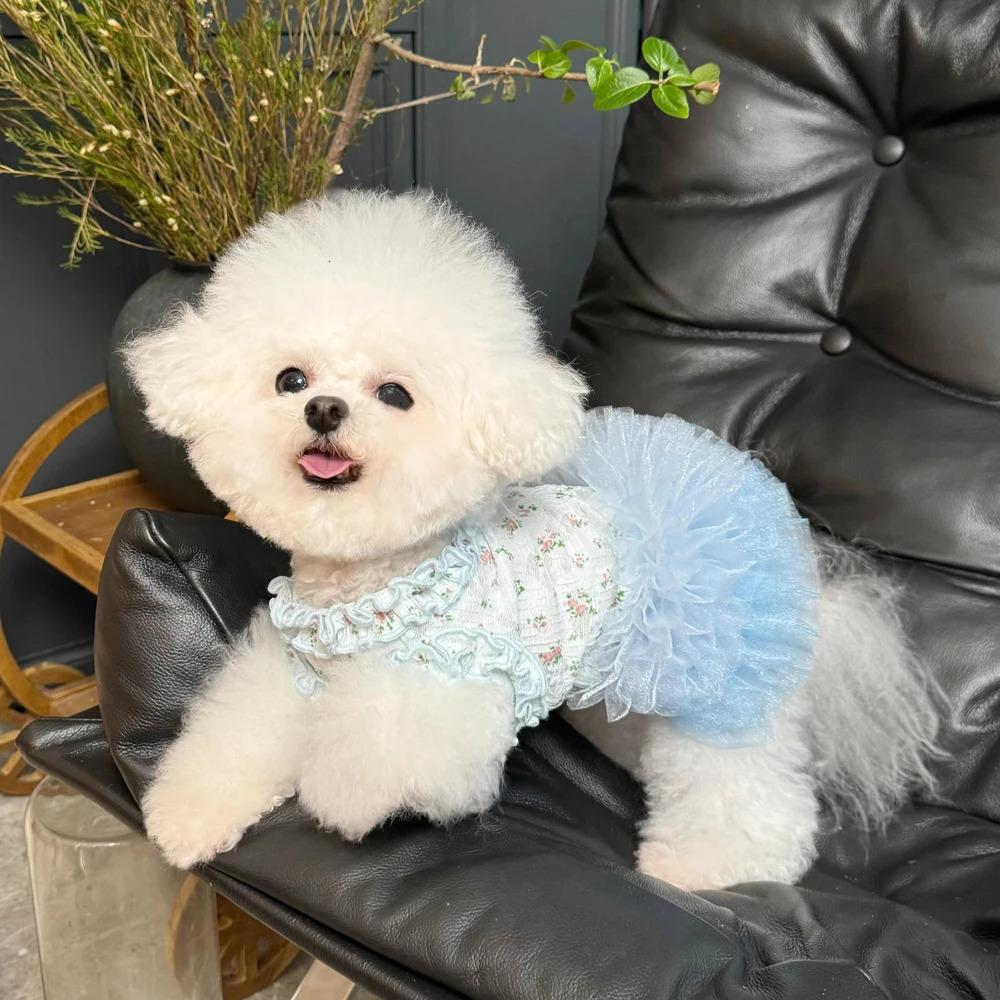 Elastic Cat Skirt Lace Floral Puffy Small Dog Breathable Dress Cute Thin Princess Puppy Summer Clothes 250729