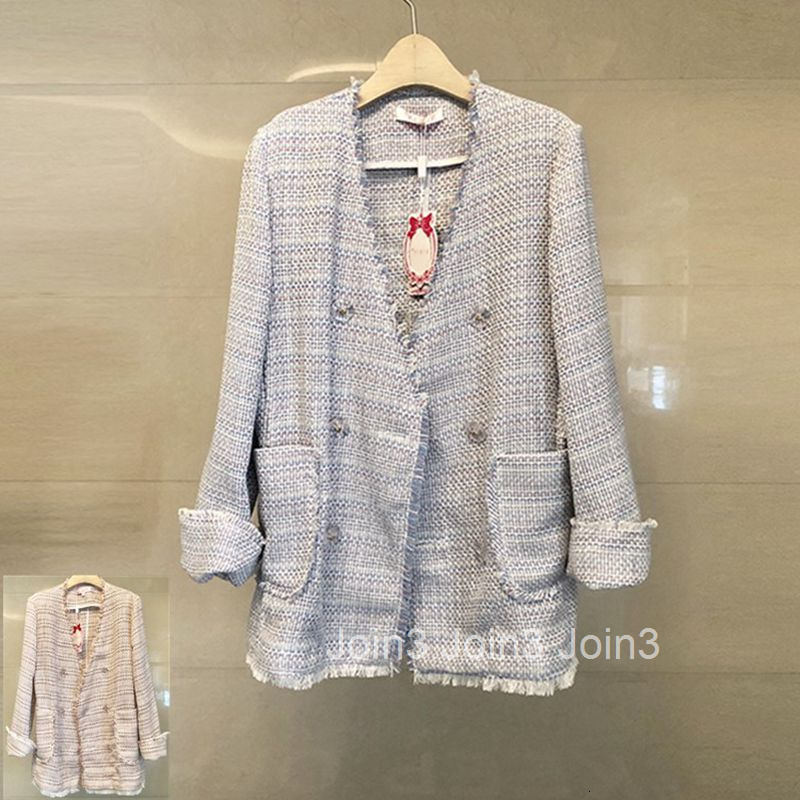 Autumn Winter New Socialite Little Fragrance Milk V-Neck Double-Breasted Slimming Coat Women Ins Hot List Good Store Recommendation