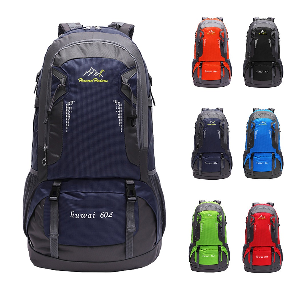 60L Large Capacity Travel Bag Outdoor Backpack Waterproof Camping Backpack Long Distance Hiking Sports Backpack Wear-resistant