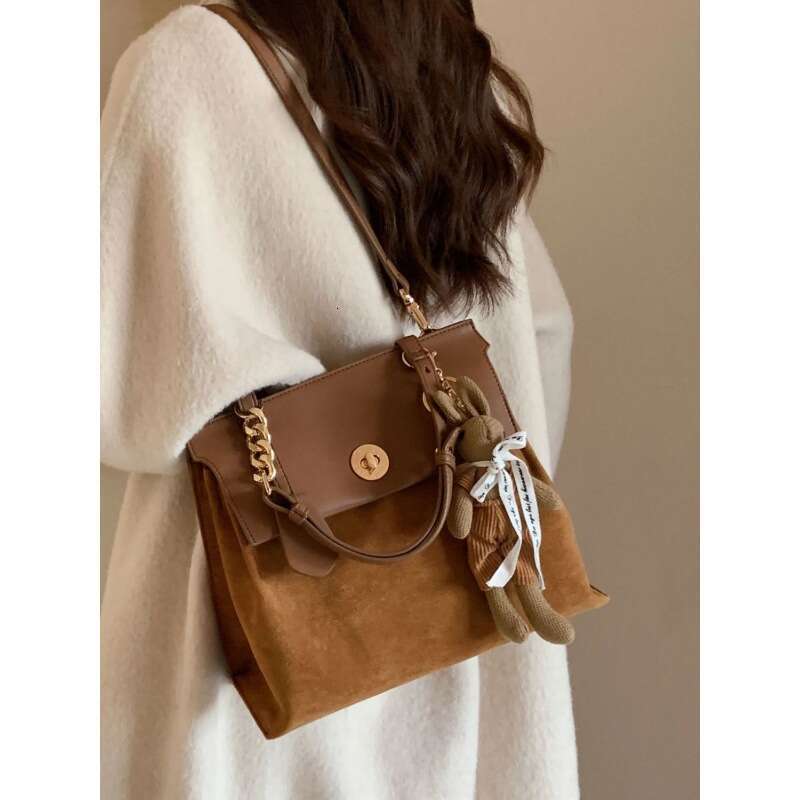 Maillard College Style Brown Backpack for Women 2024 New Spring Niche Designer Single Shoulder Bag