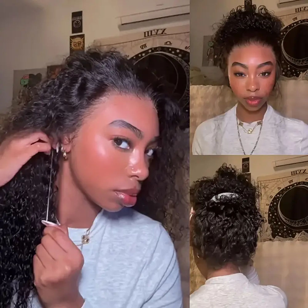 HD 360 Full Lace Glueless Wig Human Hair Invisible Strap Deep Wave 360 Lace Frontal Wig 100% Remy Human Hair