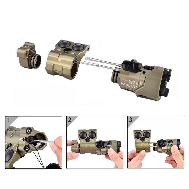 Tactical Metal CNC MAWL C1 Red Green Blue IR Light Endcap Aiming Device Latest AA Battery Outdoor Hunting LightXJ250728