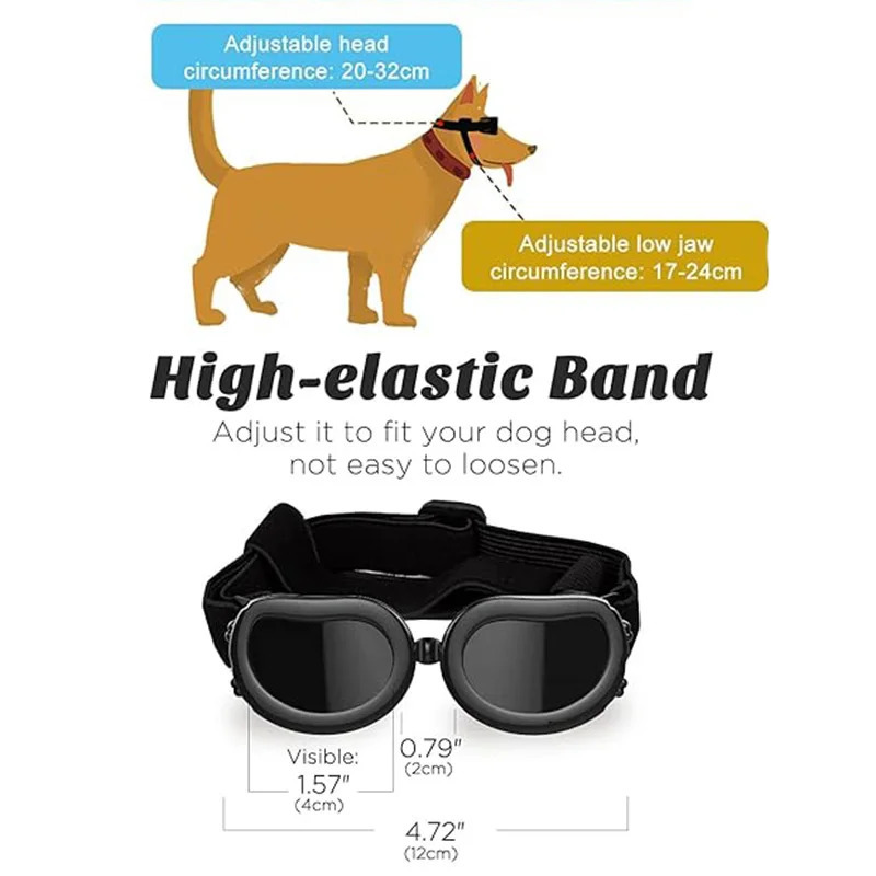 Adjustable Puppy Goggles UV Protection Sunglasses for Small Medium Dog Cat Outdoor Windproof Motorcycle Glasses 250729