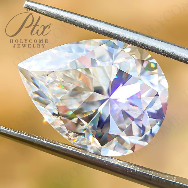 On Sale Moissanite Pear Shape White D Color Top Quality Wholesale VVS1 Multiple Sizes Loose Stone Brilliant Cut Moissanite for Jewelry Making
