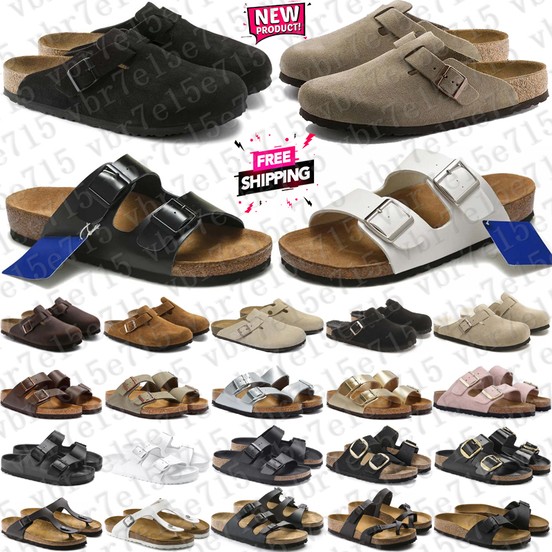 Free Shipping Designer clog sandals clogs heels slippers slides shoes for mens famous womens Boston flats Arizona fur mules furry Flip Flops