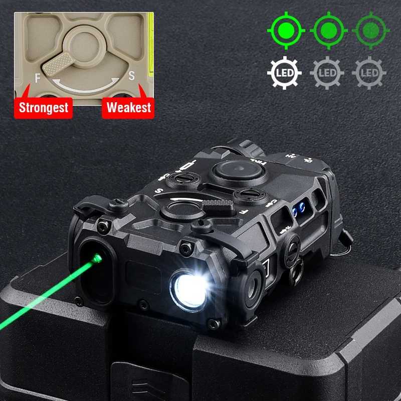 20MM Rail Tactical OGL Hunting Weapon Flashlight Red/Green/Blue Laser Strobe White LED Spotlight NO IR Scout Light R250728