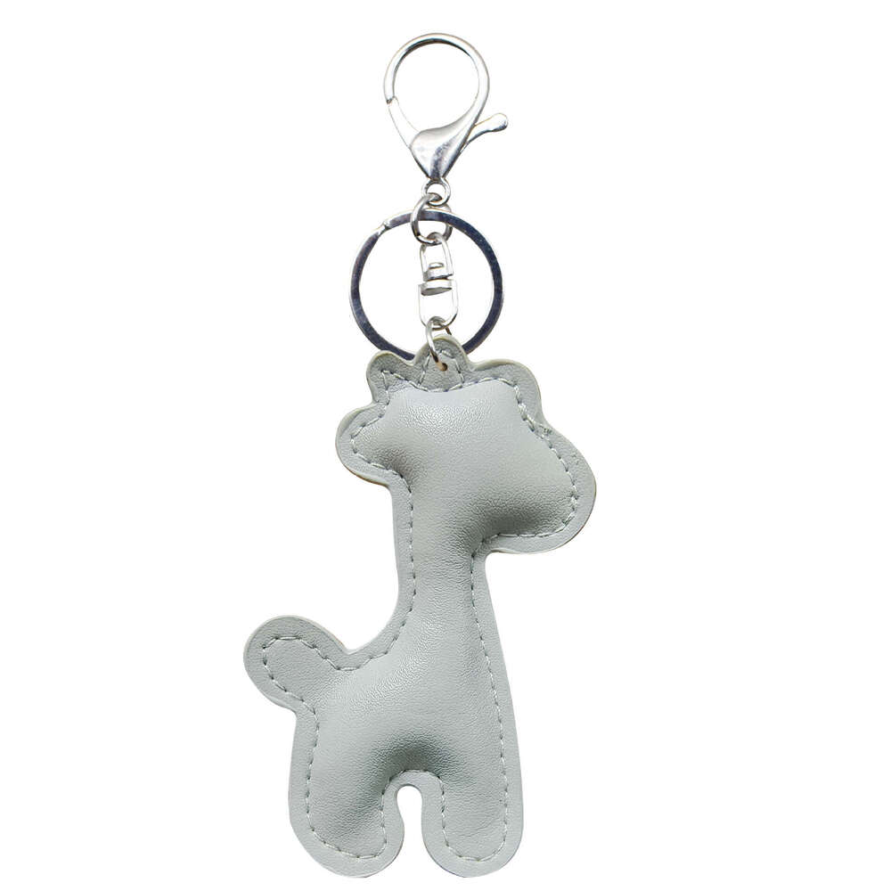 Ins Style Cloud Lightning Summer Panda Giraffe Fruit PU Printed Leather Pendant Keychain Bag Charm