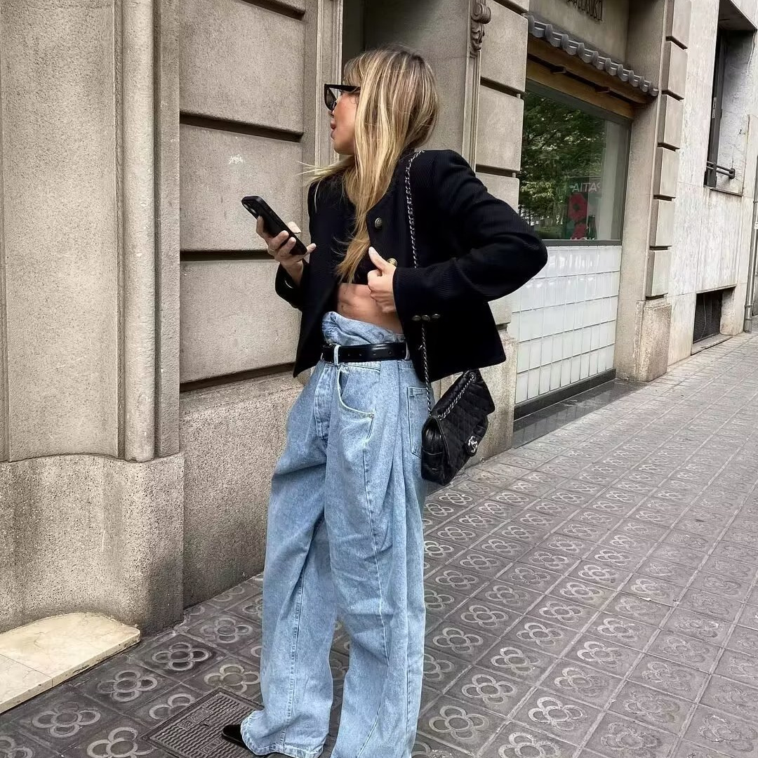 hot Free shipping designer dress for women Color blocking dress with minimalist design commuting mid length skirt