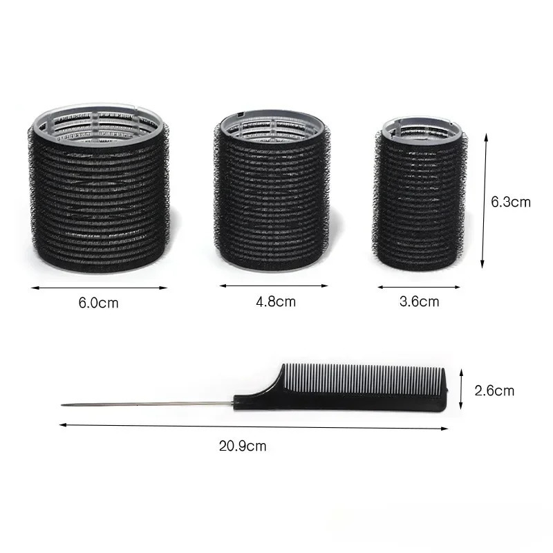 28pcs/Set Hair Roller Sets 18pcs Plastic Self Grip Hair Curlers 3 Sizes Hair Rollers 10pcs Metal Clips DIY Hairdressing Tools 250729ww1