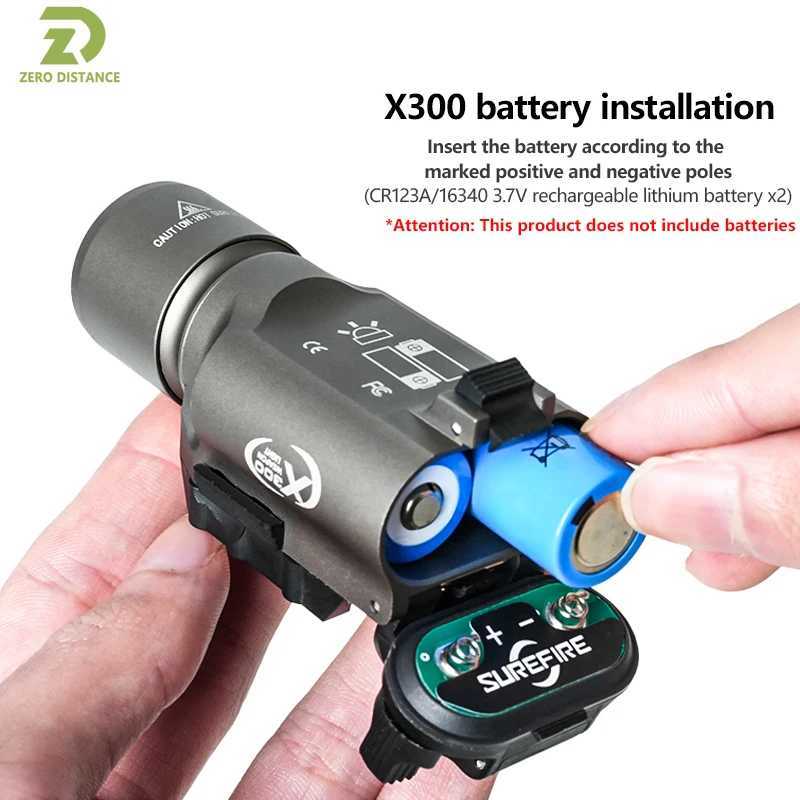 Tactical SF X300 X300U Ultra Metal Flashlight Strobe Scout Light M300C M600C PEQ Airsoft Hunting Weapon Flashlight Fits 20mm Rail R250728