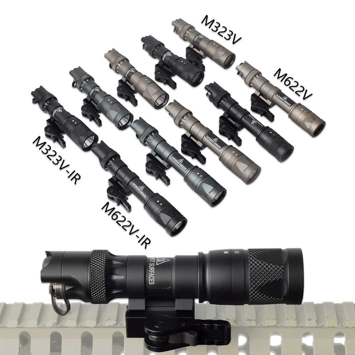 Airsoft M300 M323V M622V M600 Upgrade Weapon Gun LED Flashlight M323V-IR M622V-IR Strobe IR Infrared Output Scout Light R250728
