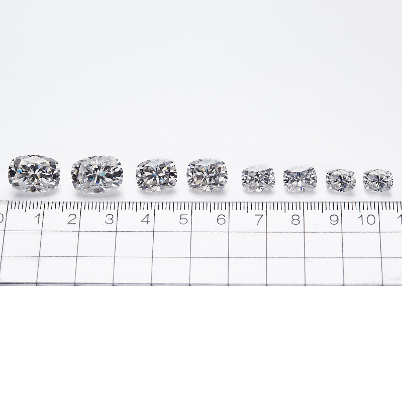 Factory D Color Rectangle Elongated Cushion Cut Moissanite Loose Stone with Certificate Moissanite Lab Diamond Pass Tester with GRA Report