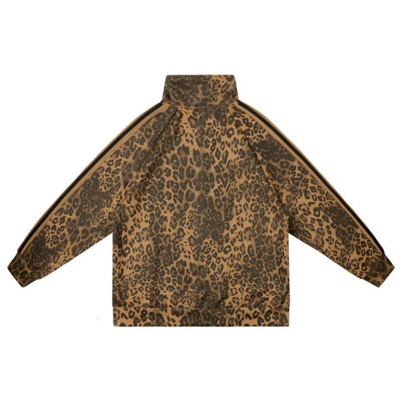 Unisex Fashion Sportswear Women Retro Y2k Punk Leopard Print Jacket Pants Suede Tracksuit Couple Outdoor Casual Clothes Suit