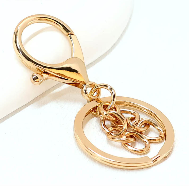 Lobster buckle flat circle chain spring buckle key bag key ring diy jewelry buckle wholesale zinc alloy