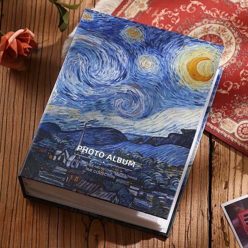 5 Inch Insert Oil Painting Large Capacity Family Photo Album Book Couples Memorial Album 200 Photos Baby Growth Album Z250729