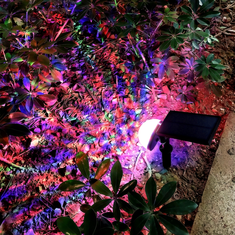 Solar Lawn Light Outdoor Waterproof Sound Control Flashing Courtyard Garden Landscape Disco Colorful Rotating Spotlight