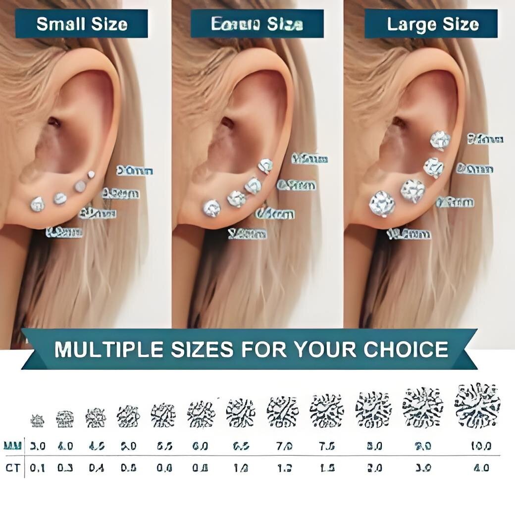 ic 8mm 2CT Mossanite Earrings Screw Back Jewelry Sterg Sier VVS Moissanite Dia Ear Stud For Men Women Free shipping