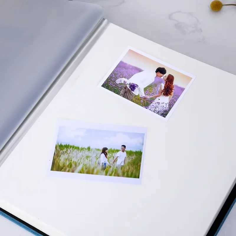 Large Capacity Photo Album Solid Color Linen Self-Adhesive Laminating DIY Photo Album 20 Sheets Family Anniversary Wedding Photo Z250729