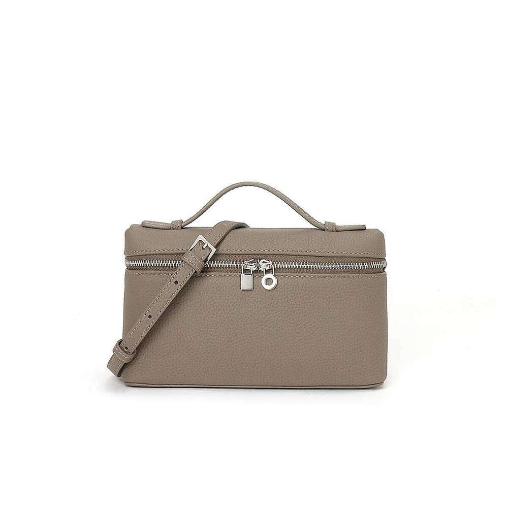 New Lunchbox-Style Box - Full-Grain Cowhide Mini Shoulder Purse, Women's Retro Hand Carry Crossbody Bag