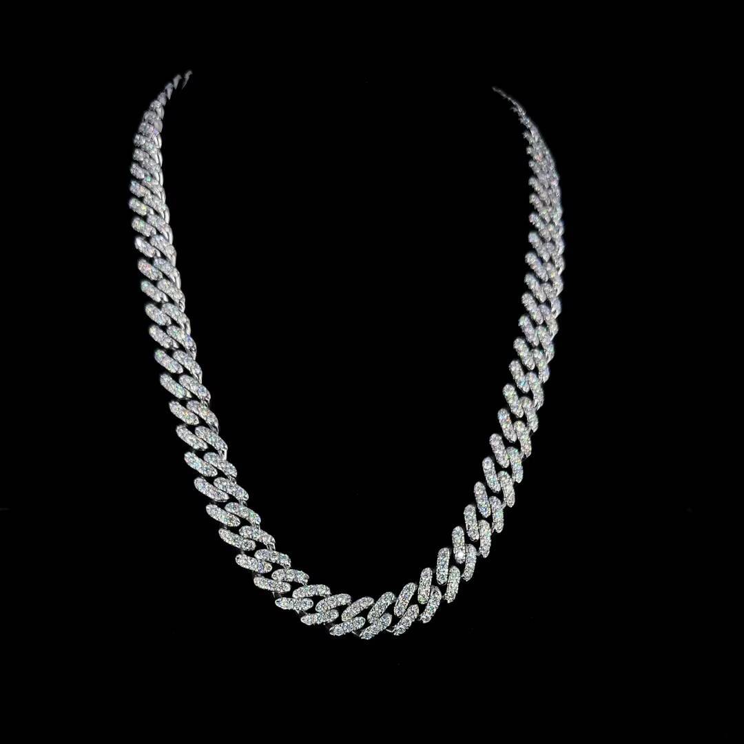 Heavy S925 Silver Cuban Link Chain 20mm-24mm Wide Big Size Moissanite Necklace for Men Mossanite Hip Hop Jewelry