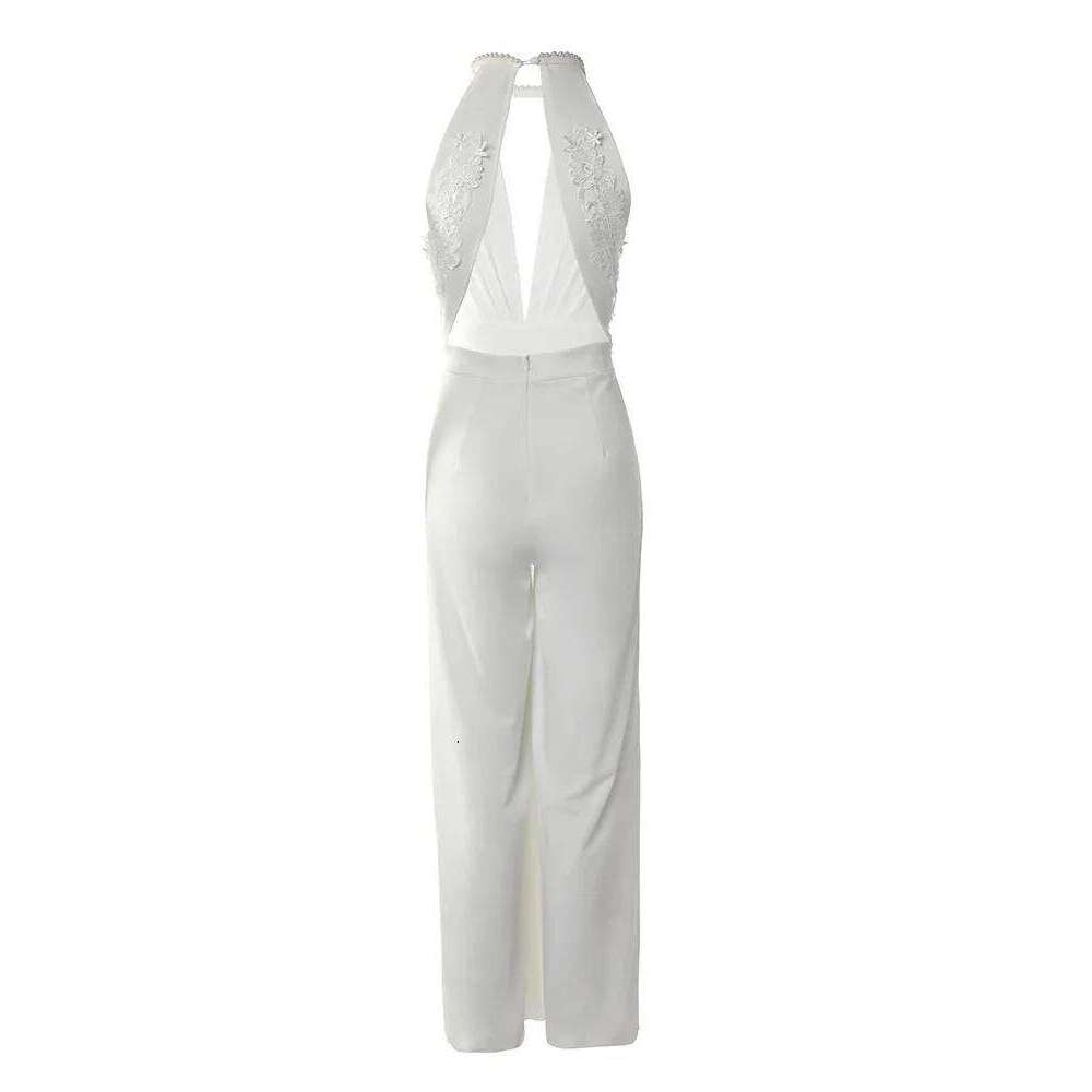 Cutout Lace Patch Sheer Mesh Ruched Jumpsuit Women Spring Summer Overall Jumpsuits Pants High Waist