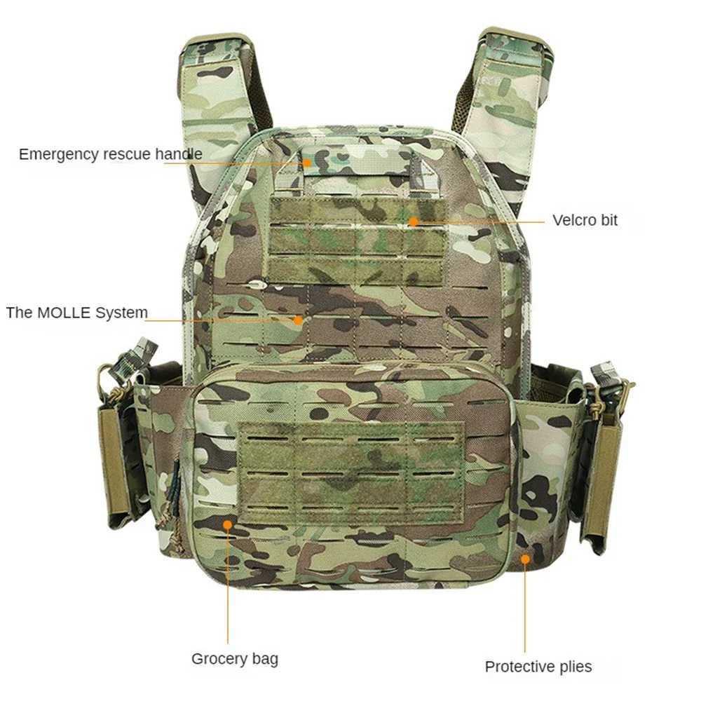 Ranger Green Plate Carrier Tactical Vest With Quick Release Security Molle Chaleco Tactico Bandolier Laser Cut Tactical Vest Z250728
