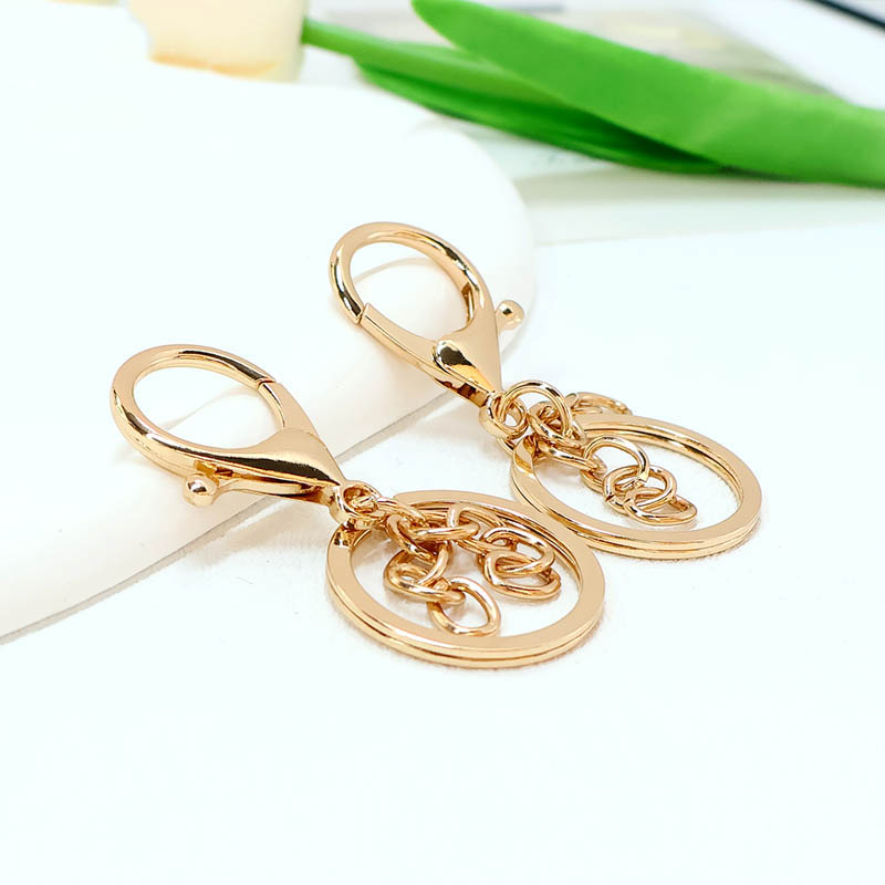 Lobster buckle flat circle chain spring buckle key bag key ring diy jewelry buckle wholesale zinc alloy
