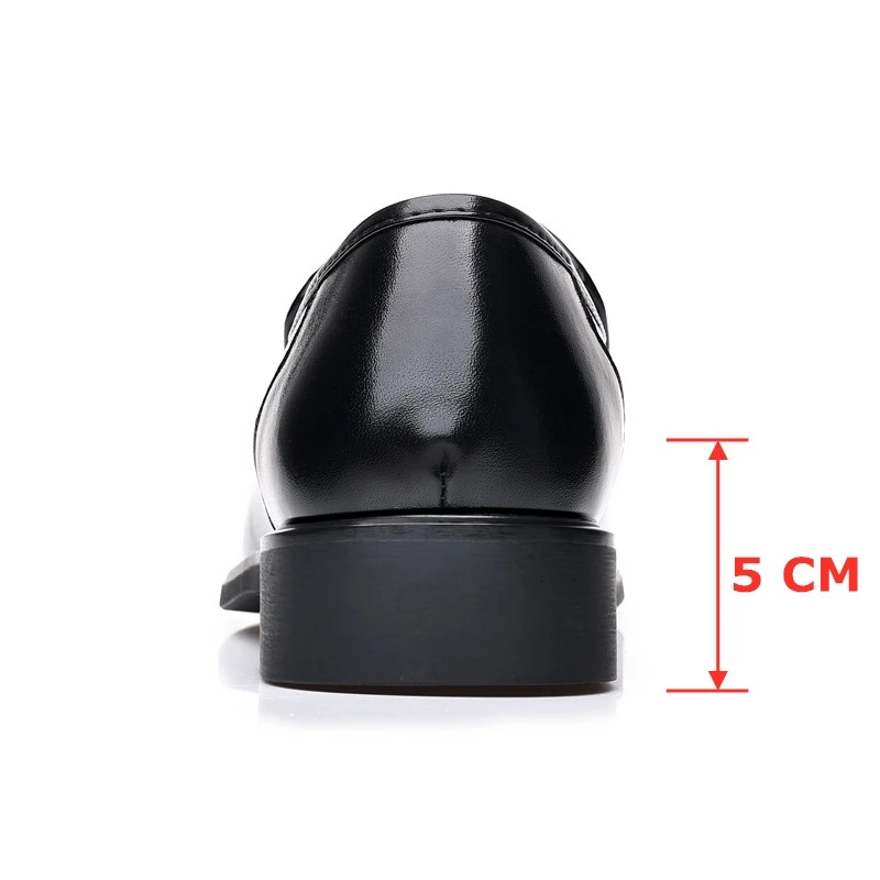 Men Flat/5cm Dress Shoes Formal Leather Elevator Shoes Height Increase Shoes Mens Business Wedding Oxfords Zapatos De Hombre 250725