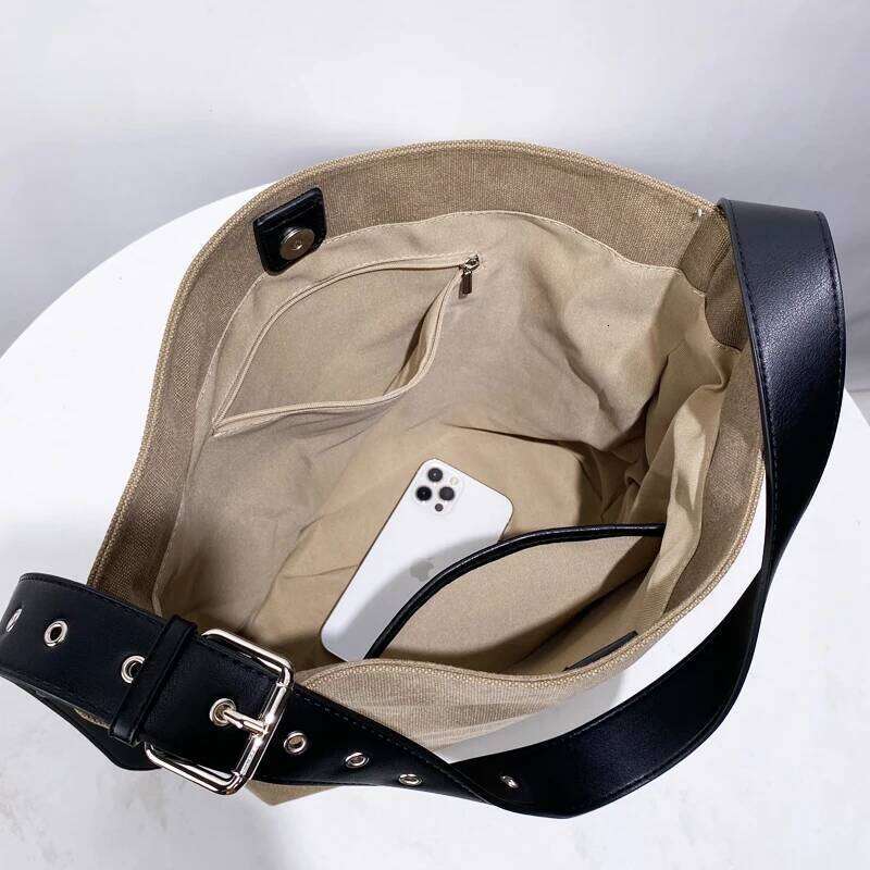 Women's Bags Designer Women's Bags Designer Koean Casual Canvas Tote Bags Fo Women Designe Handbags Puses New In Lage Capacity Wide Stap Und