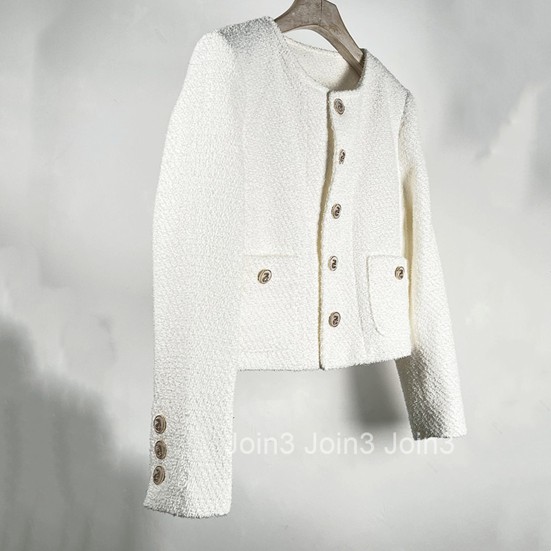 Age-Reducing Brightening Little Fragrance Coat for Women Tweed Spring and Autumn New Knitted Short Style