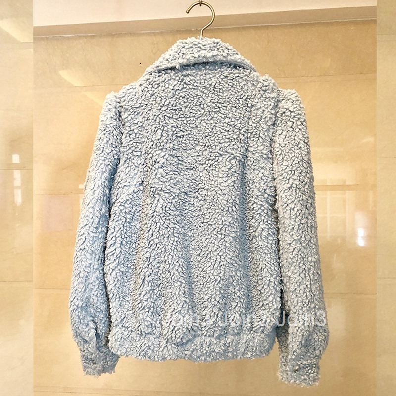 Fashion Casual Suit Collar Jacket for Women Trendy Winter Faux Fur Motorcycle Jacket Top