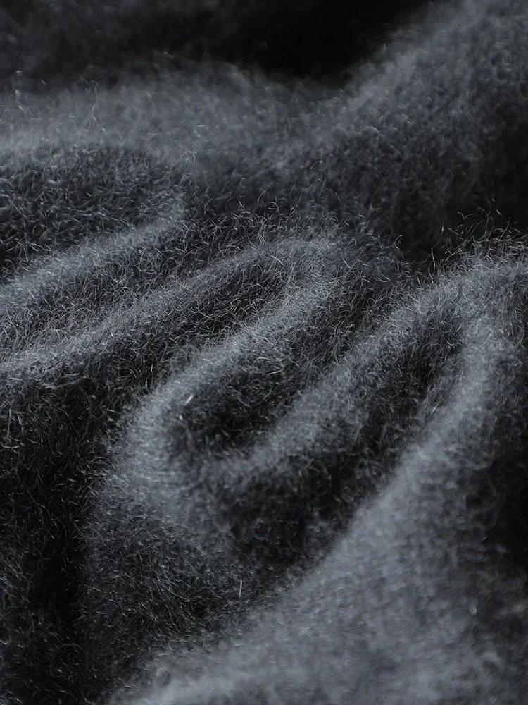 100% Plush Cashmere Mens Zipped Cardigan Sweaters Pullovers Long Fluff Pure Brushed YKK Zipper Jacket Autumn Winter 250729