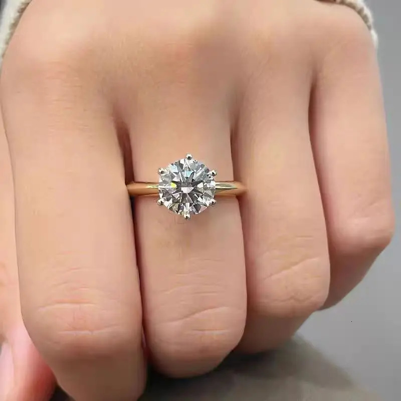 2-8CT Ring VVS1 Lab Diamond Solitaire Ring for Women Engagement Promise Wedding Band Jewelry 250729