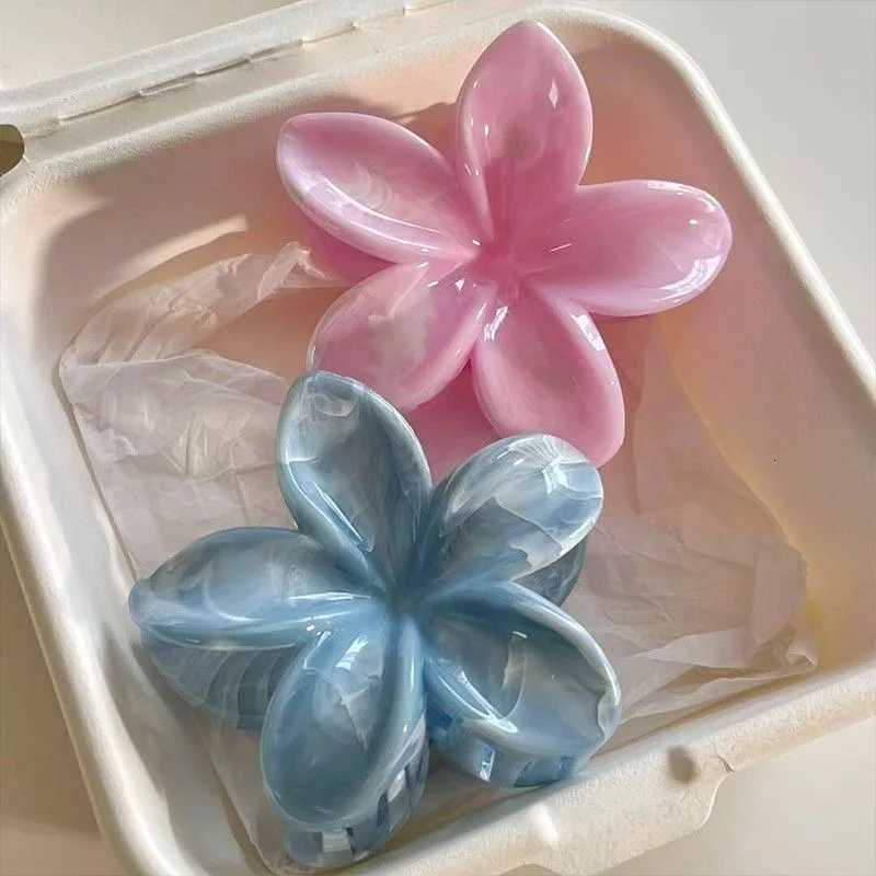 2Pcs Sweet Summer Beach Vacation Large Hair Claw Clip Hairwear Bobo Color Flower Acrylic Ponytail Clip Hairpin Hair Accessories Z250729