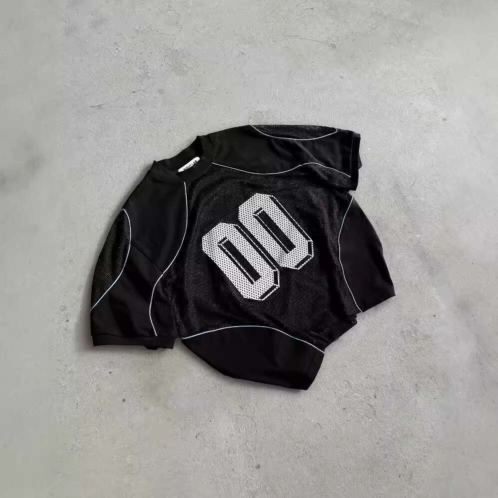 Fashion Mesh Loose Training Top Summer Couple Digital 3D Pattern Breathable Sports Shirt