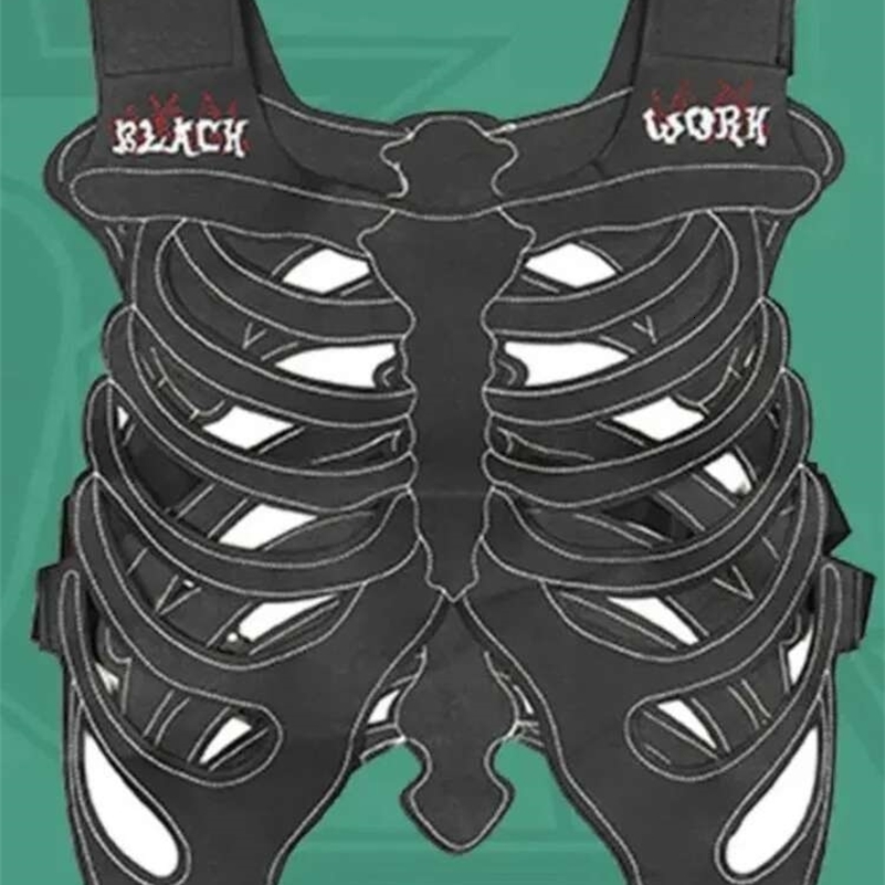 HKSH Mens Dark Niche n Skull Hollow Skeleton Vest Women High Street 3D Waistcoat PU Leather Outwear Tank Tops HK0606 y250725