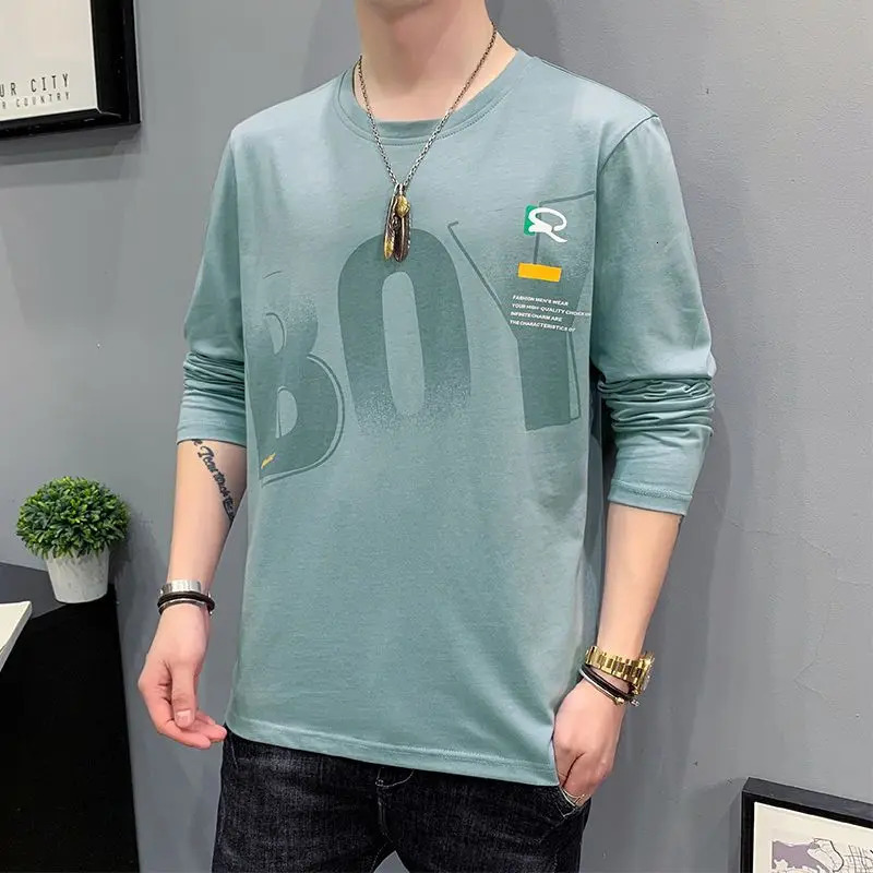 Spring Autumn Mens Trendy Long Sleeve TShirt 250729